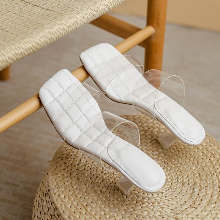 Women’s Clear-Strap Heeled Mules