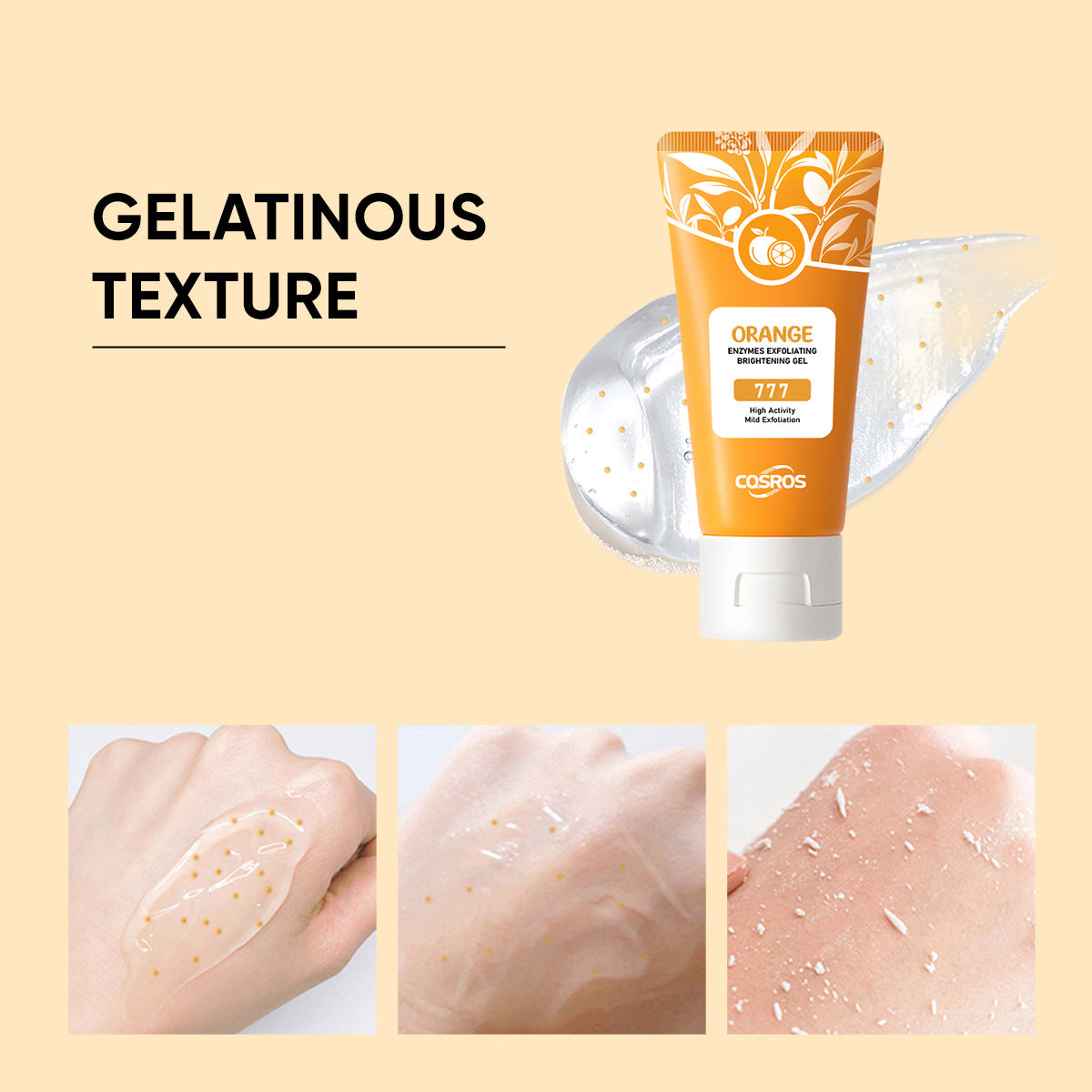 Orangen-Peeling-Gel für strahlende Haut – aufhellendes Gesichtspeeling für die Hautpflege