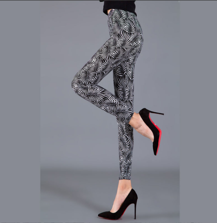 Women's Printed Stretch Leggings, One Size