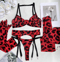 Leopard Print Sexy Underwear 5-Piece Set