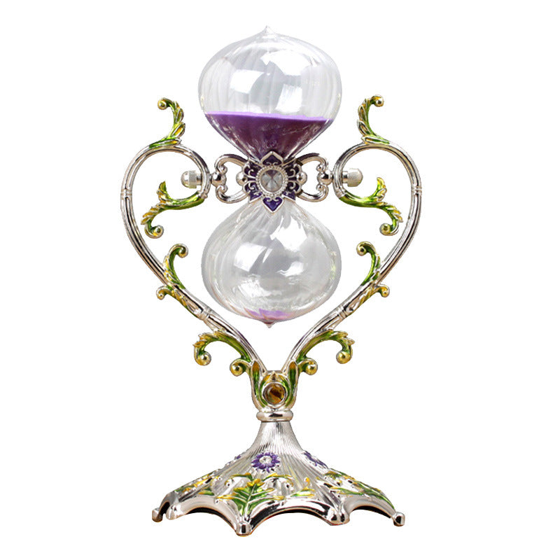 Heart-Shaped Hourglass Timer – 30 or 60 Minute Metal Sand Timer