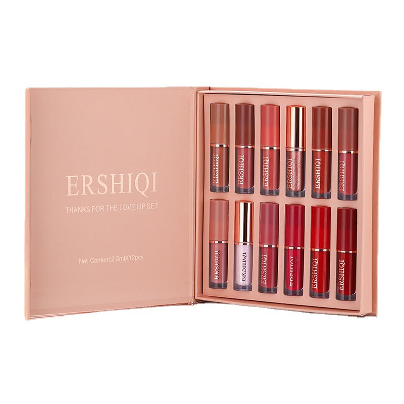 12-Piece Moisturising Velvet Matte Lipstick Gift Box