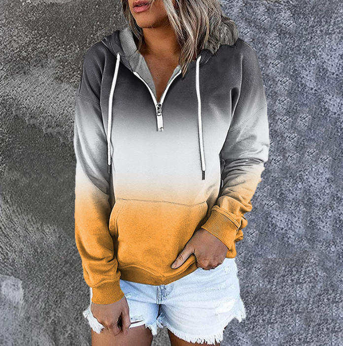 Hooded Drawstring Long Sleeve Women's Sweatshirt