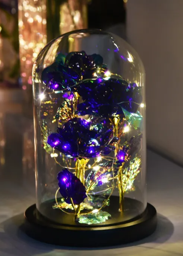 Decorative Rose Under Glass Dome