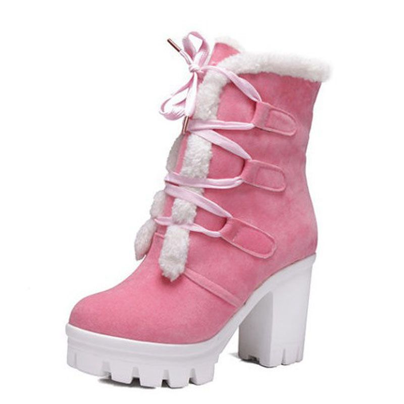 Women's Plush-Lined Chunky Mid-Calf Boots