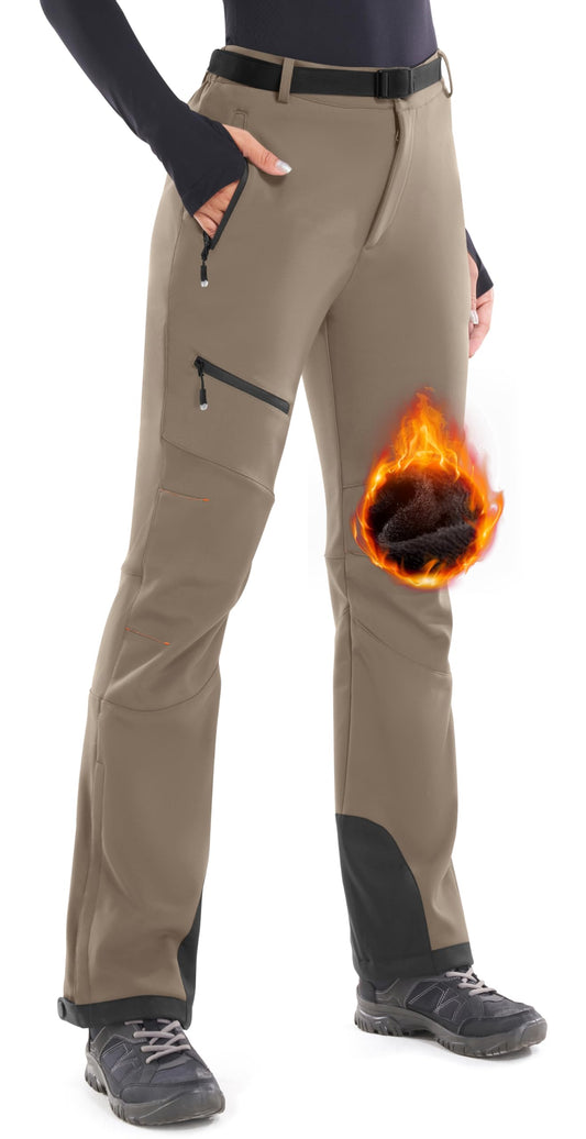 Women's Waterproof Softshell Fleece-Lined Ski Pants