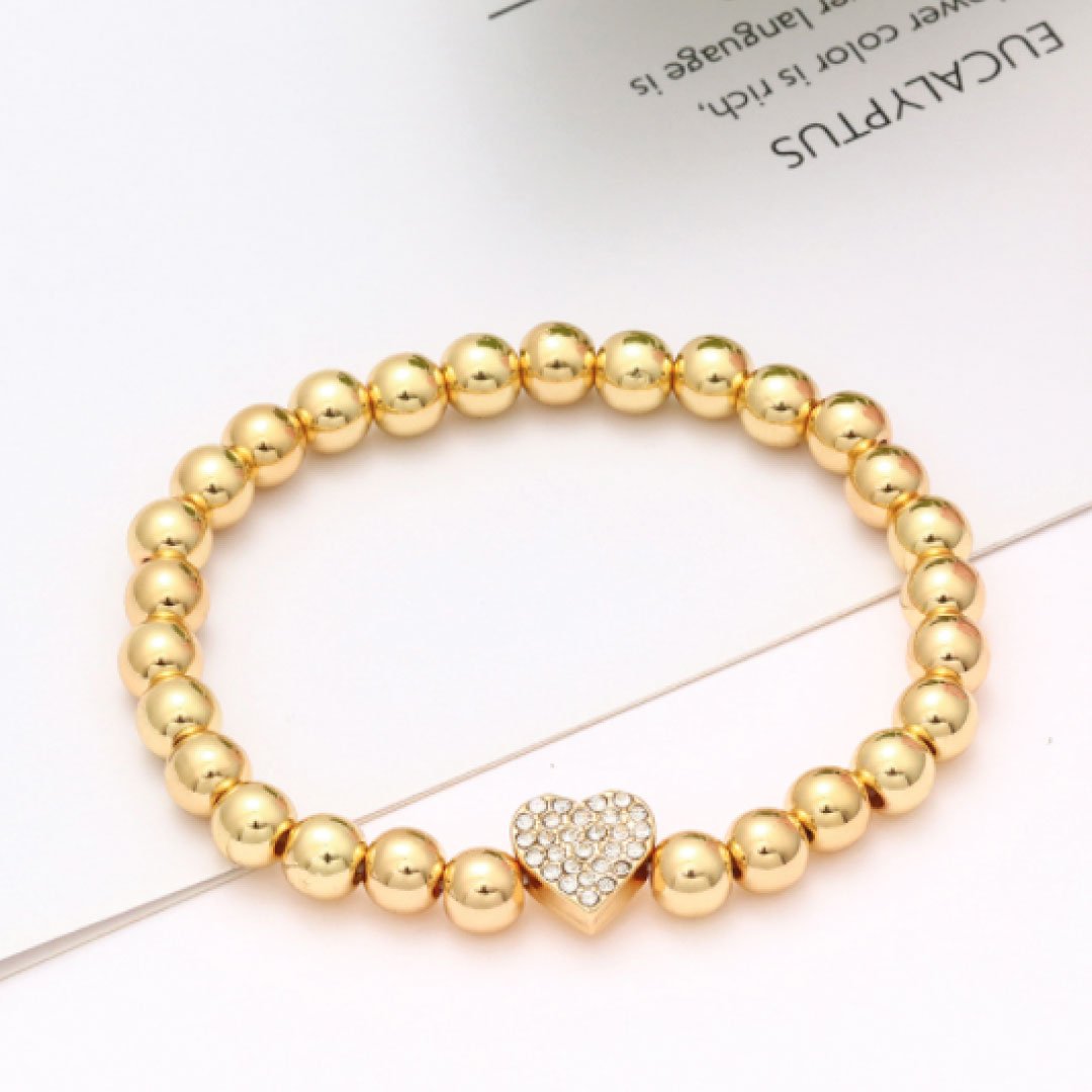 Bright Heart Gold-Tone Rhinestone Bracelet