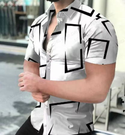 Men's 3D Print Shirt | Bold Graphic Short Sleeve Top