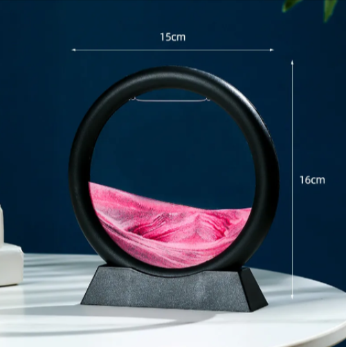 Round Quicksand Motion Art Decor – Mesmerising Desk Ornament