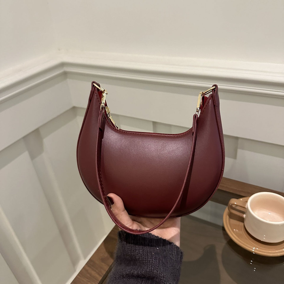 Women’s Textured Crescent Shoulder Bag