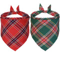 JOTFA Christmas Plaid Dog Bandanas, 2-Pack