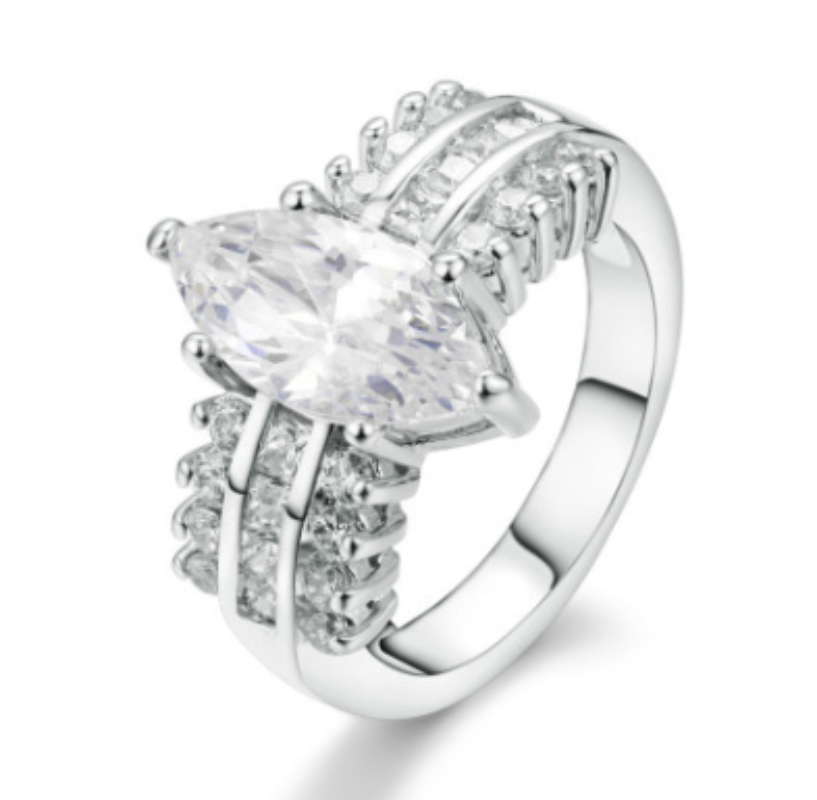 Platinum-Plated Zircon Ring