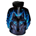 Men's Printed Hooded Sweatshirt – Slim Fit Graphic Hoodie in Blue & White | XXS–6XL