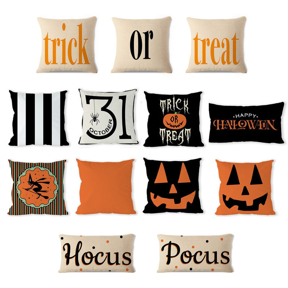 Halloween Cotton-Linen Cushion Cover