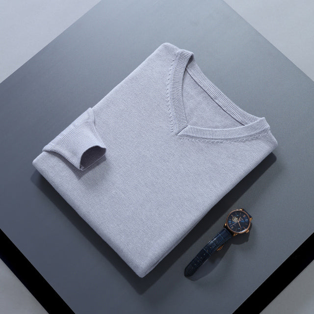 Men's Cashmere-Blend V-Neck Sweater