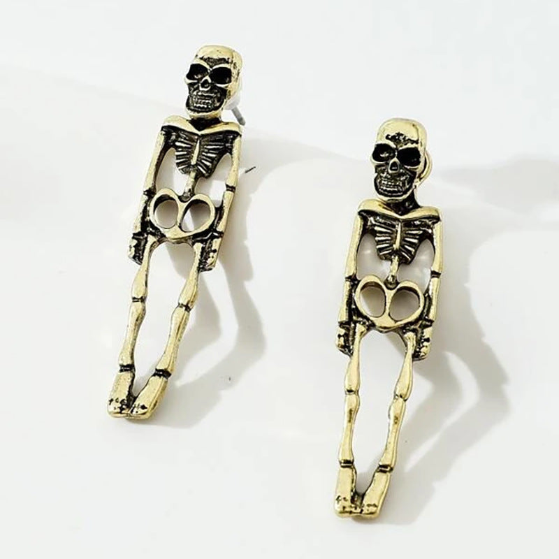 Vintage-Style Skeleton Halloween Earrings