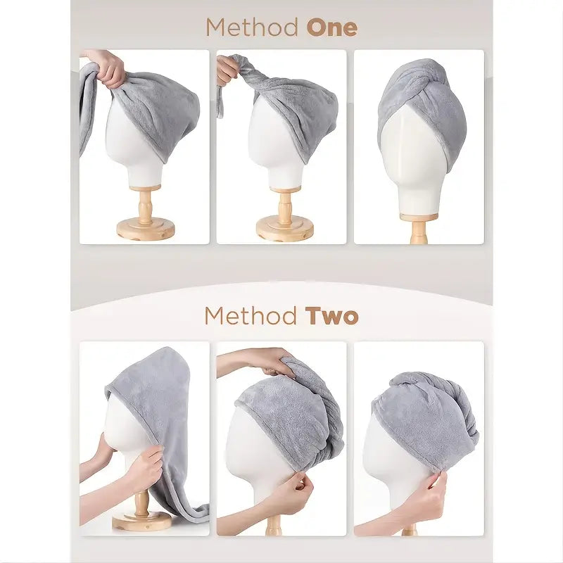 Microfiber Hair Towel Wrap for Curly Hair (1pc) – Gentle & Fast-Drying