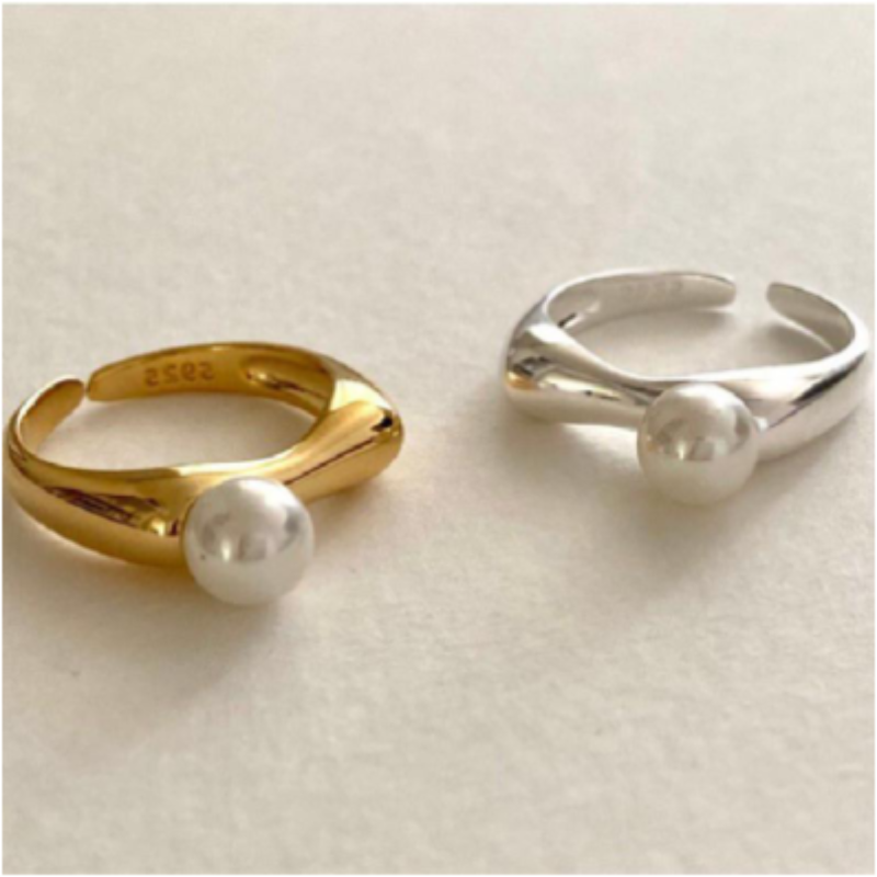 Geometric Inlay Ring, Gold or Silver Tone