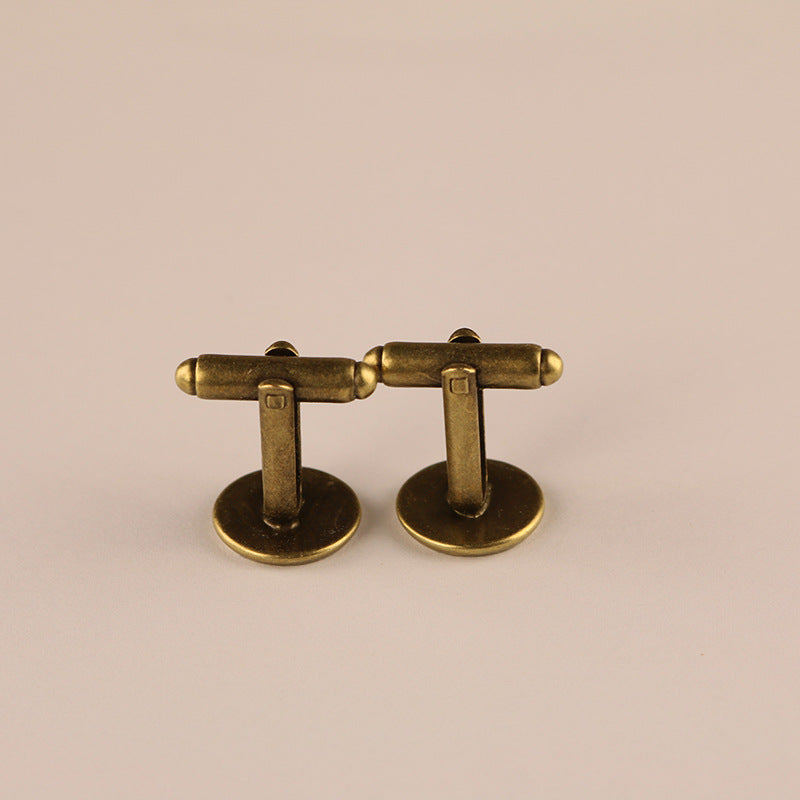 Gemstone Cufflinks for Men – Alloy Shirt Cufflinks in Silver & Bronze