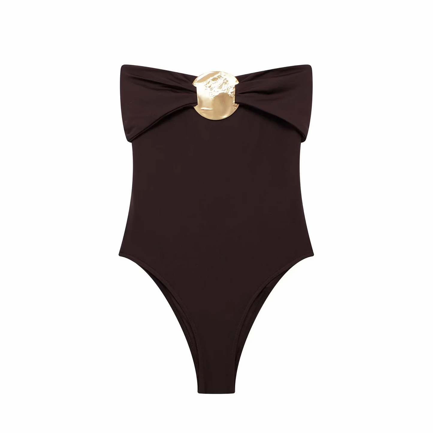 Women's Swimsuit with Gold Metal Accent