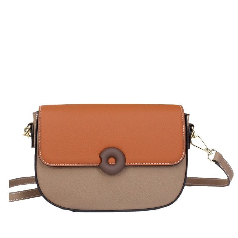Mini Genuine Leather Saddle Crossbody Bag
