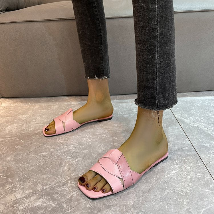 Women's Solid Color Flat Casual Sandals