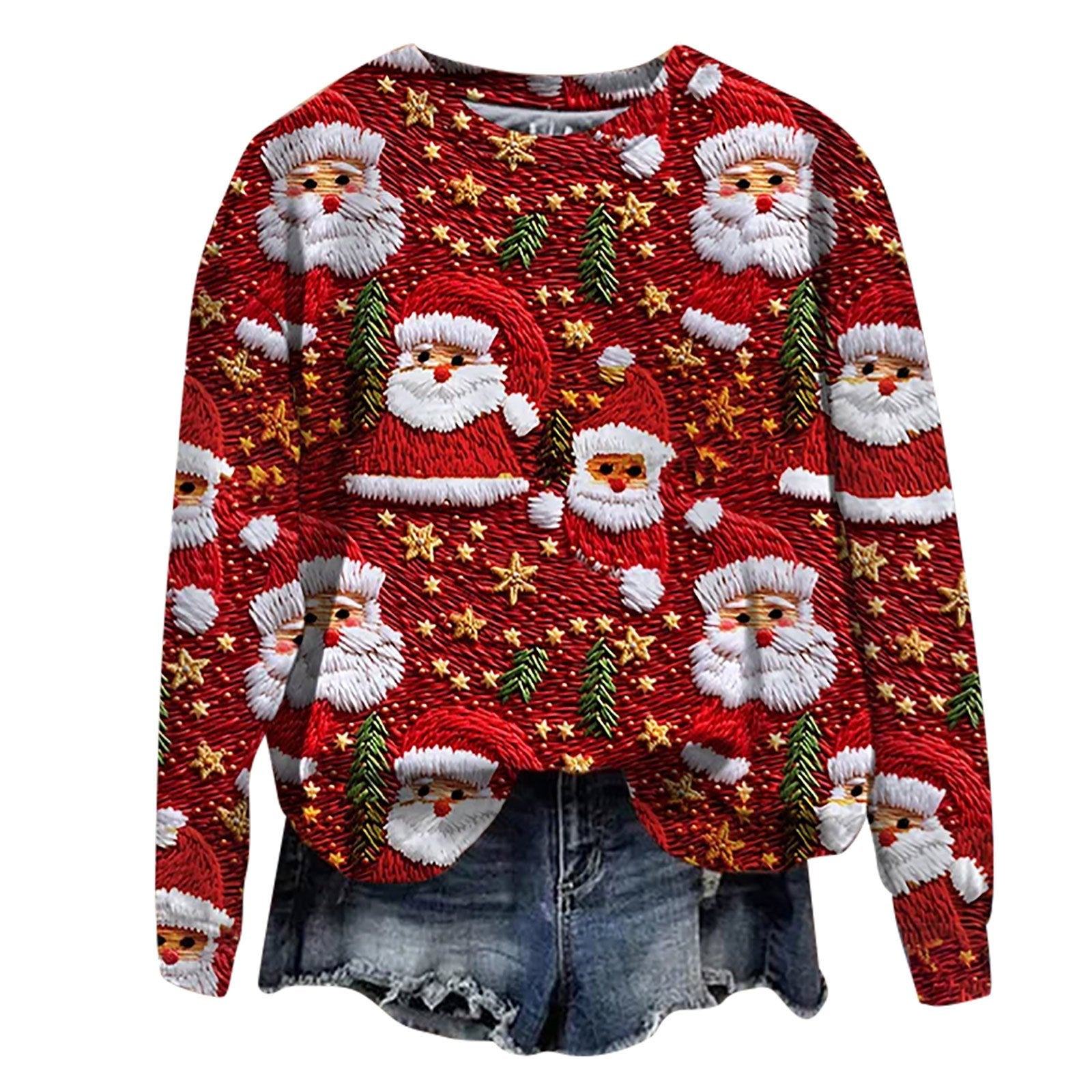 T-shirt de Noël à col rond et style urbain