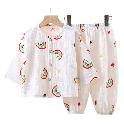 Spring and Summer Girls' Pajamas Clothing Set