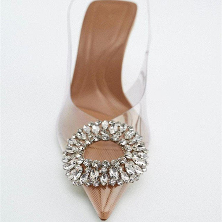 Transparent Rhinestone High Heels for Women