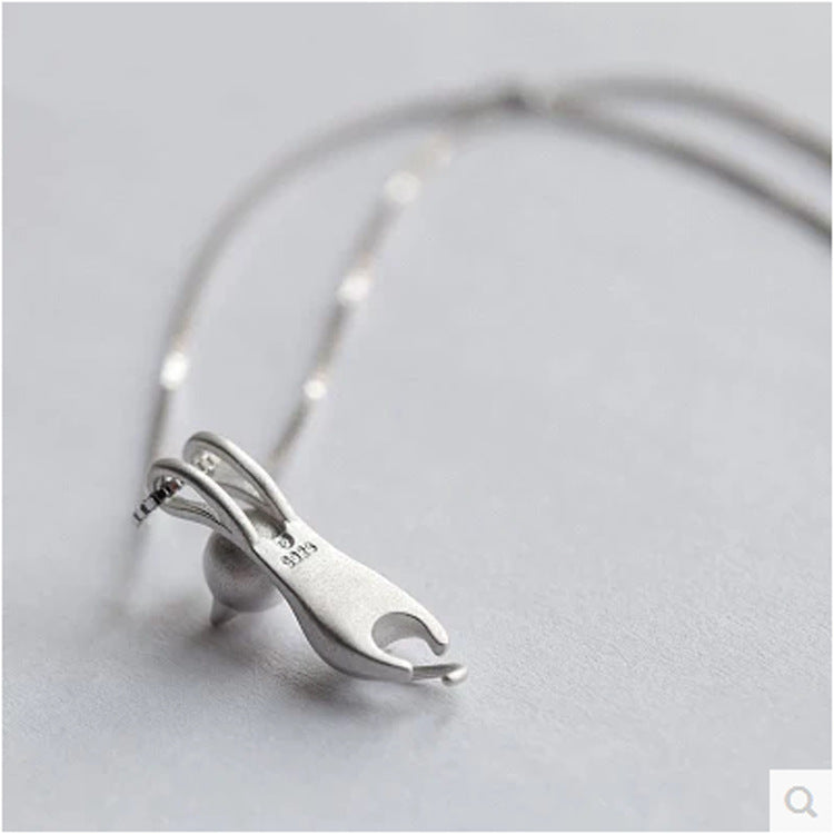 Sterling Silver Cat Pendant Necklace