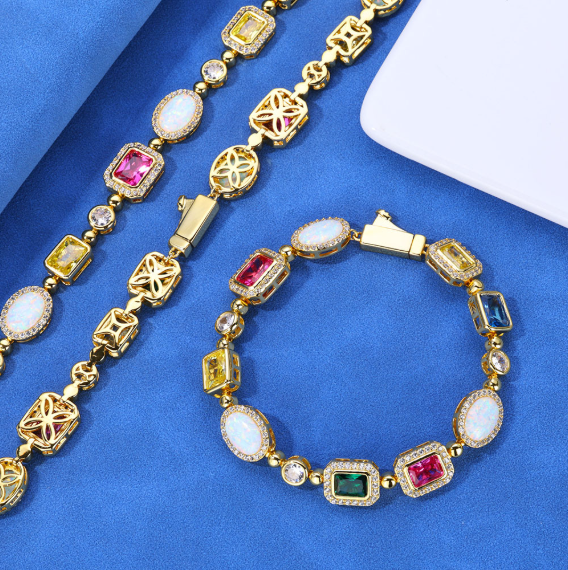 Hip-Hop Gemstone Necklaces & Bracelets