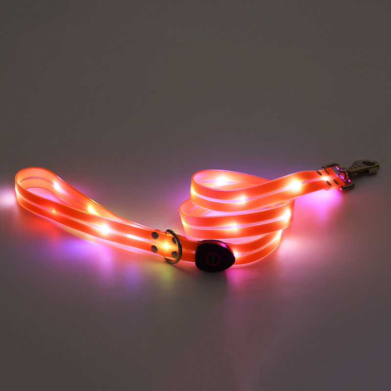USB Rechargeable LED Dog Collar and Lead Options