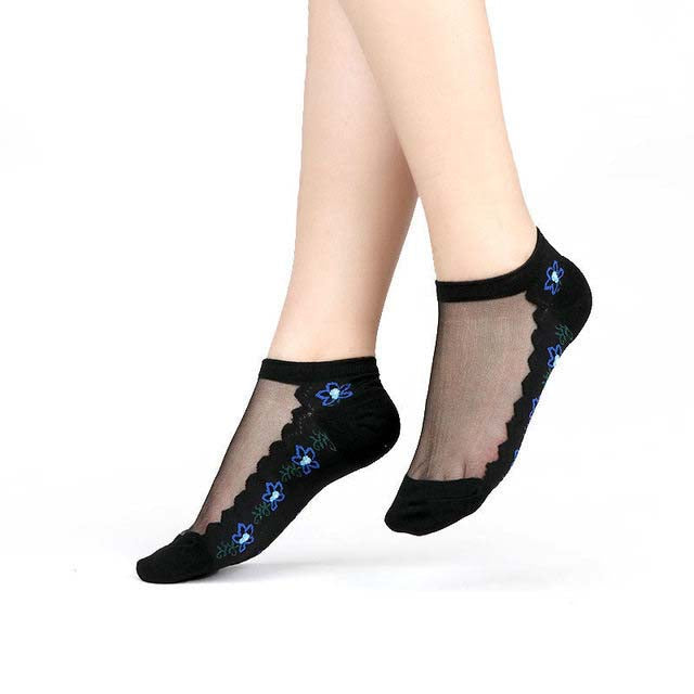 Women's Sheer Lace Mesh Ankle Socks