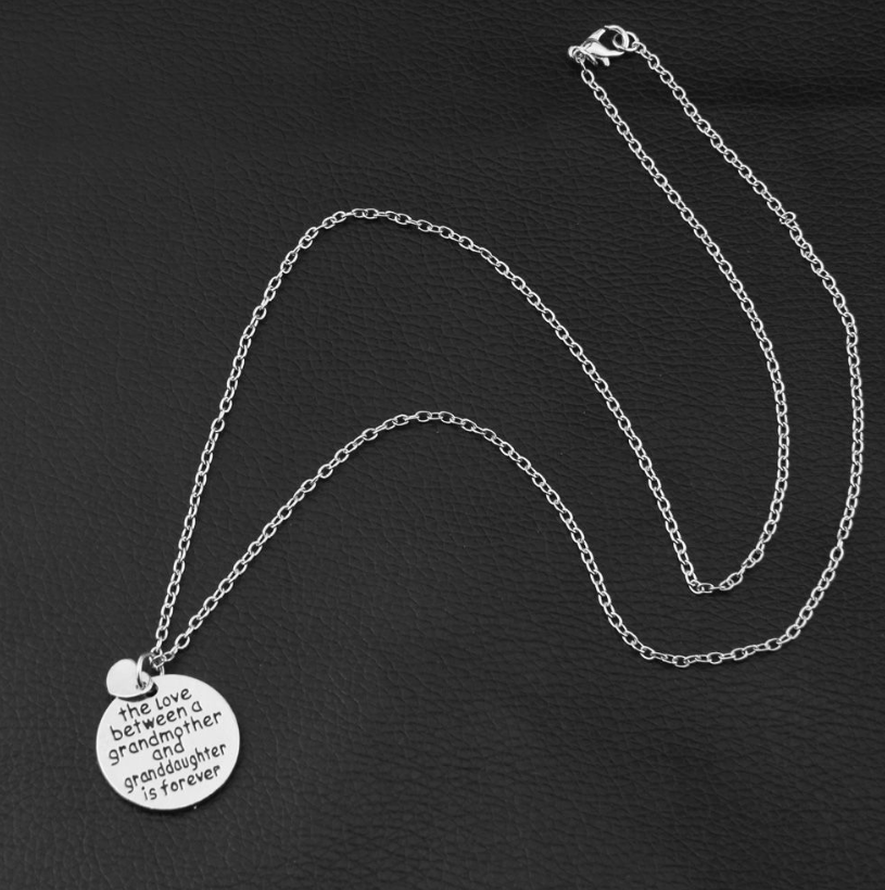 Grandmother and Grandchild Heart Necklace