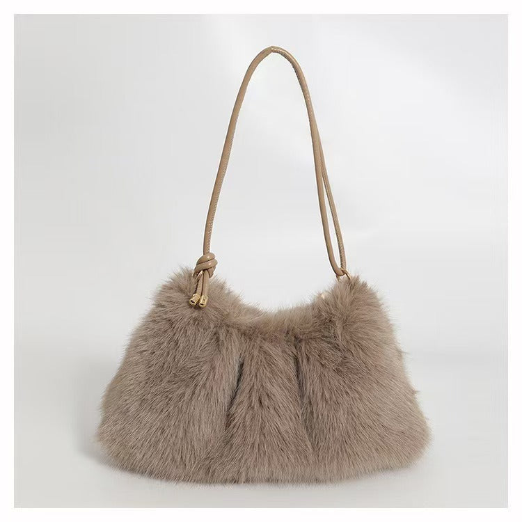 Plush Faux Fur Shoulder Bag
