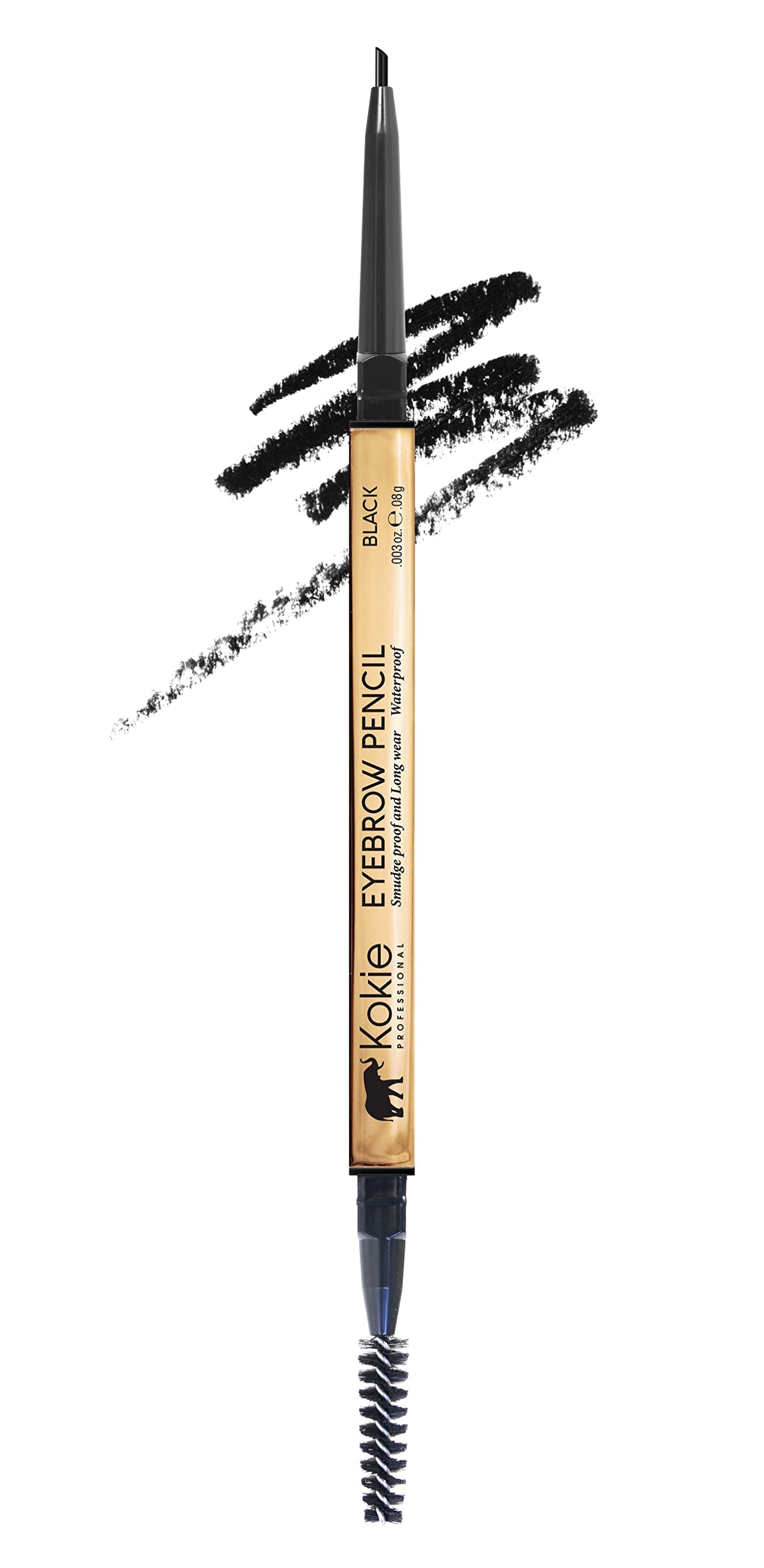 Kokie Cosmetics Micro-Fine Eyebrow Pencil – Black (GB261) | Precise Brow Definition