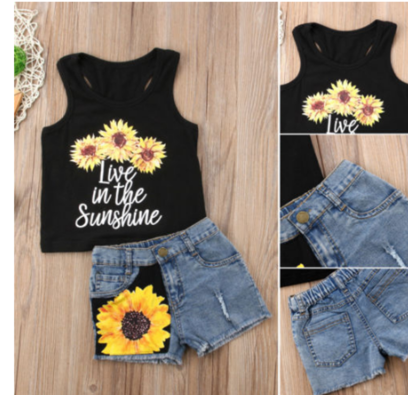 Kids' Denim Vest & Shorts Set