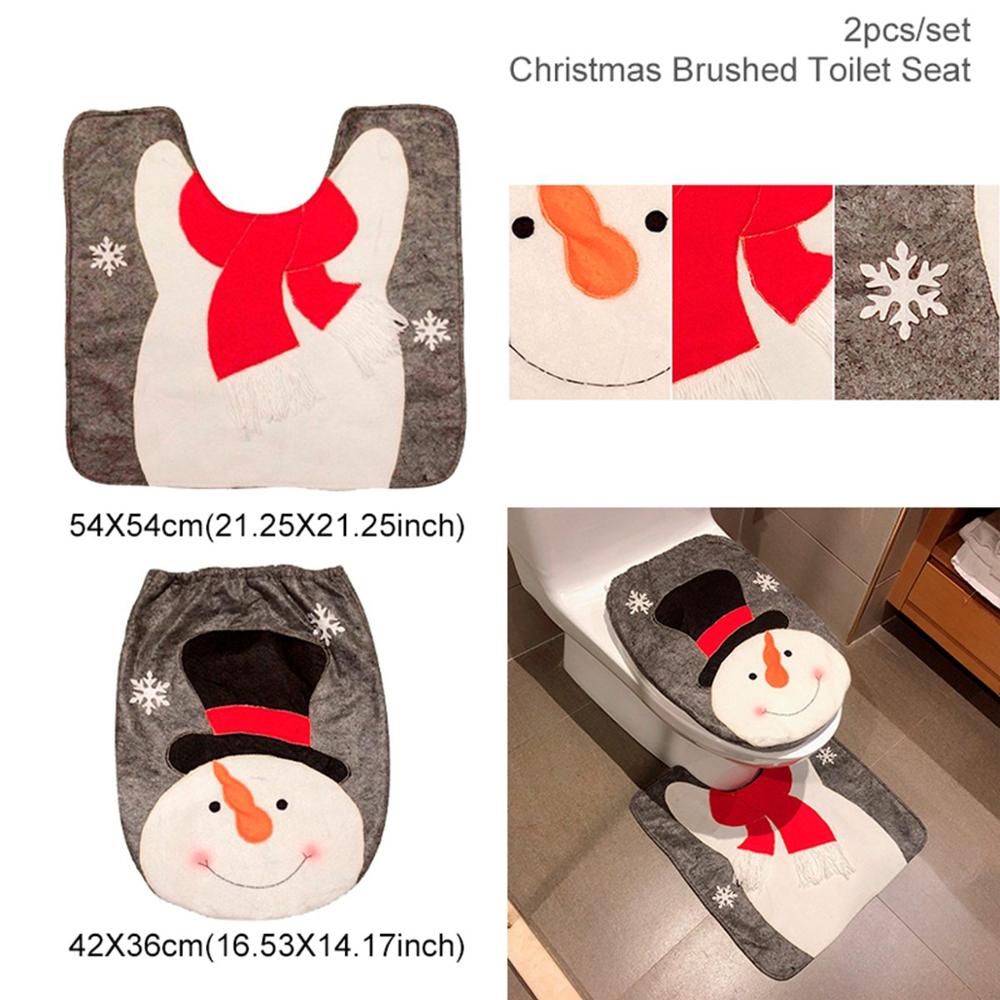 Christmas Bathroom Set – Shower Curtain, Toilet Cover & Bath Mat
