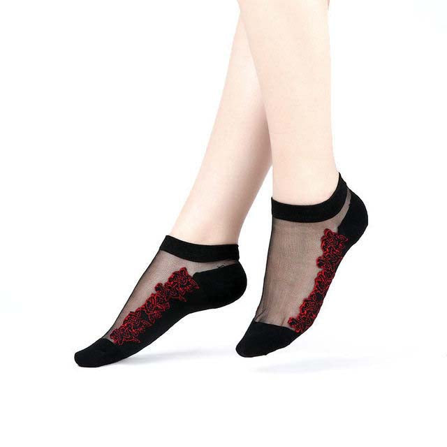 Women's Sheer Lace Mesh Ankle Socks