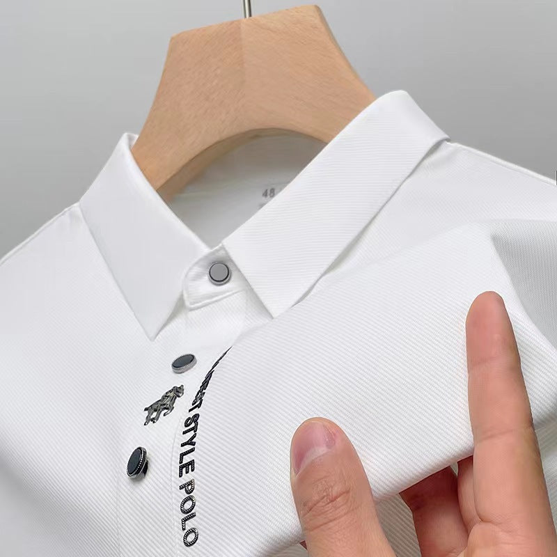 Men's Breathable Polo Shirt – Lightweight Nylon Short & Long Sleeve | M–4XL