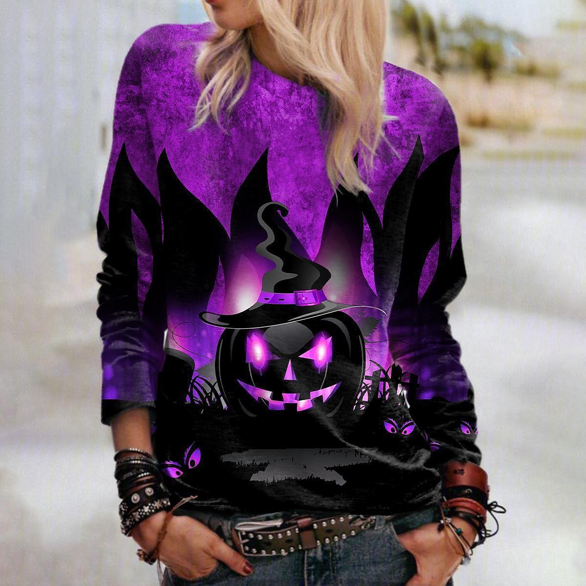 Women's Halloween Graphic Loose-Fit Sweatshirt