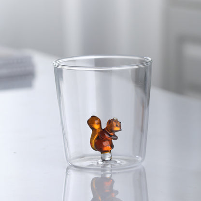 3D Animal Glass Cup | 300ml Cute Farm Animal Mug