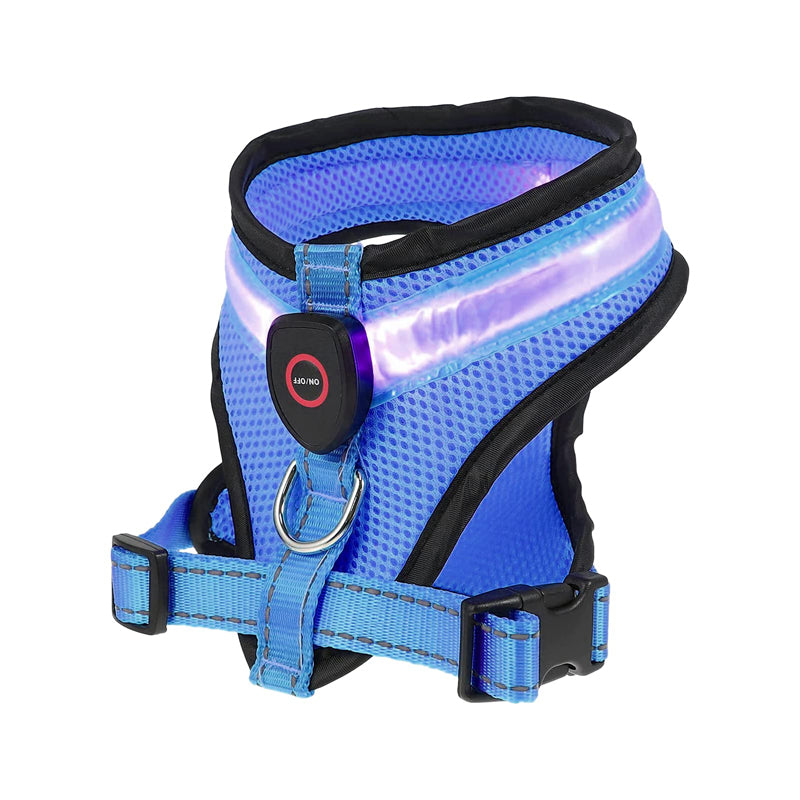 Wiederaufladbares LED-Mesh-Hundegeschirr — USB-Leuchtweste für Hunde
