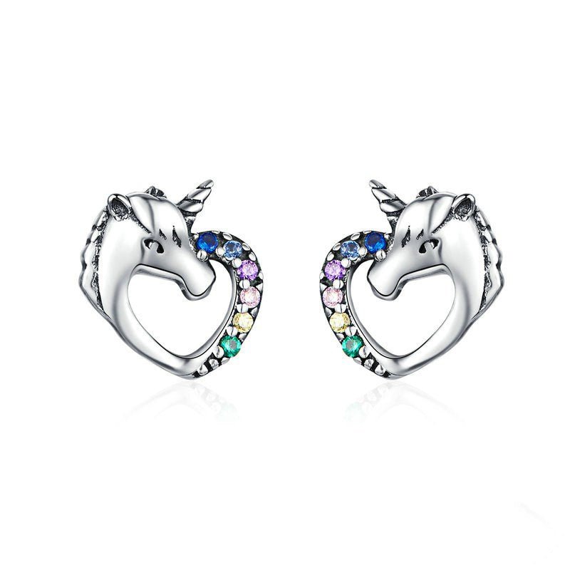 Unicorn Heart Necklace, Earrings or Set