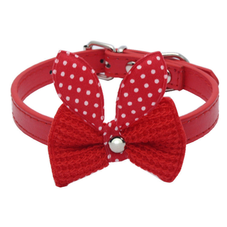 Knitted Bow Pet Collar