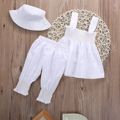 Summer White 3-Piece Set for Girls' Clothing