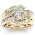18K Gold & Roségold Diamant Zirkon Ring für Damen