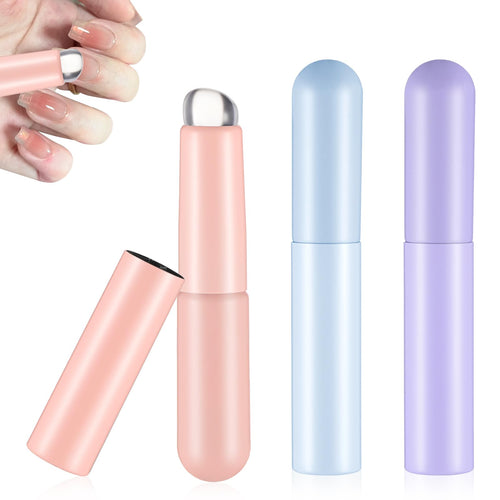 Andibro 3-Piece Silicone Nail Art Brush Set – Multi-Function UV Gel & Lip Brushes