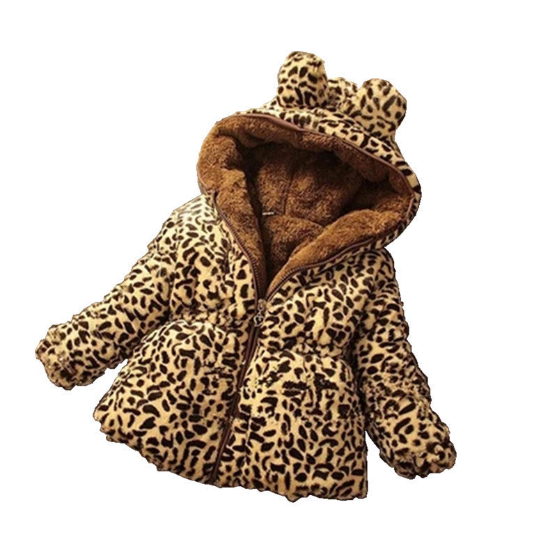 Children's Leopard Print Hooded Coat
