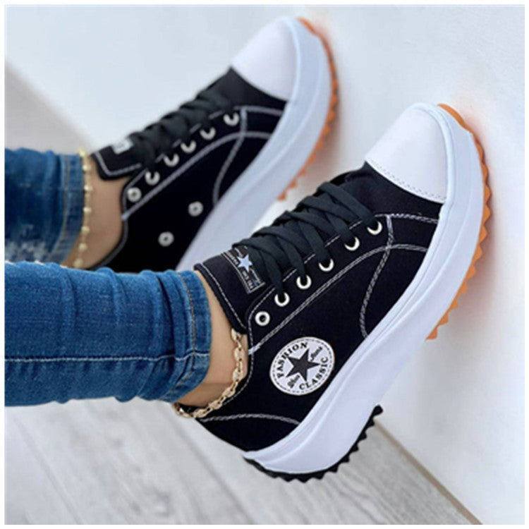 Atmungsaktive High-Top Segeltuchschuhe für Damen – T-Riemen Spitze Zehenpartie Freizeitsneaker
